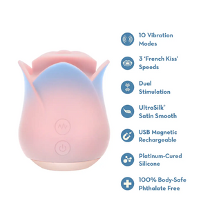 Kissing Rose - Floral “French Kiss” Clitoral Stimulator - Blush